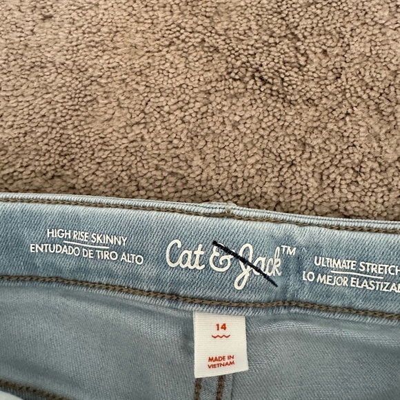 Girls' High-Rise Skinny Jeans - Cat & Jack Blue Wash 14 nwot - Picture 2 of 2